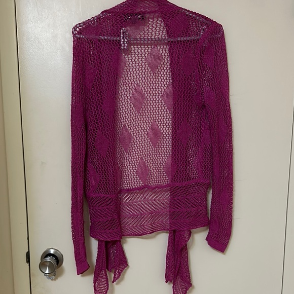 Cato Magenta Open Knit Sweater - Picture 3 of 4